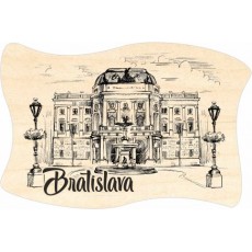 Magnetka drevená vlajka Bratislava 08