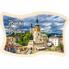 Magnetka drevená vlajka Banská Bystrica 01