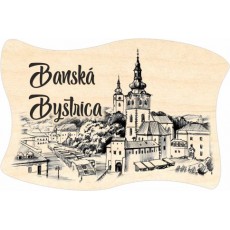 Magnetka drevená vlajka Banská Bystrica 04