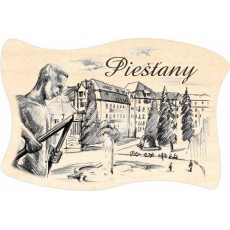 Magnetka drevená Piešťany 03 vlajka