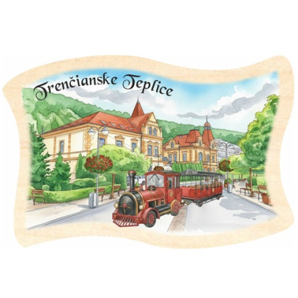 Magnetka drevená vlajka Trenčianske Teplice 01