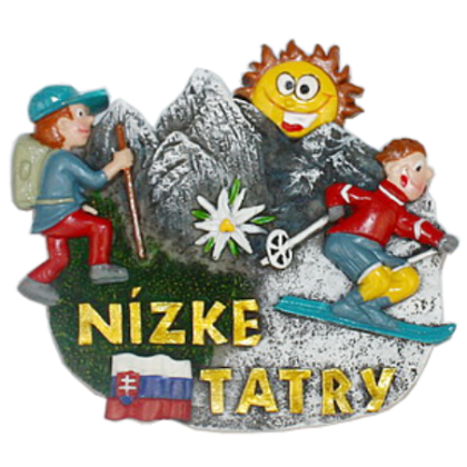 Magnetka Nízke Tatry turisti kompozitná