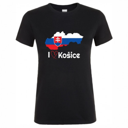Tričko I Love Košice mapa dámske